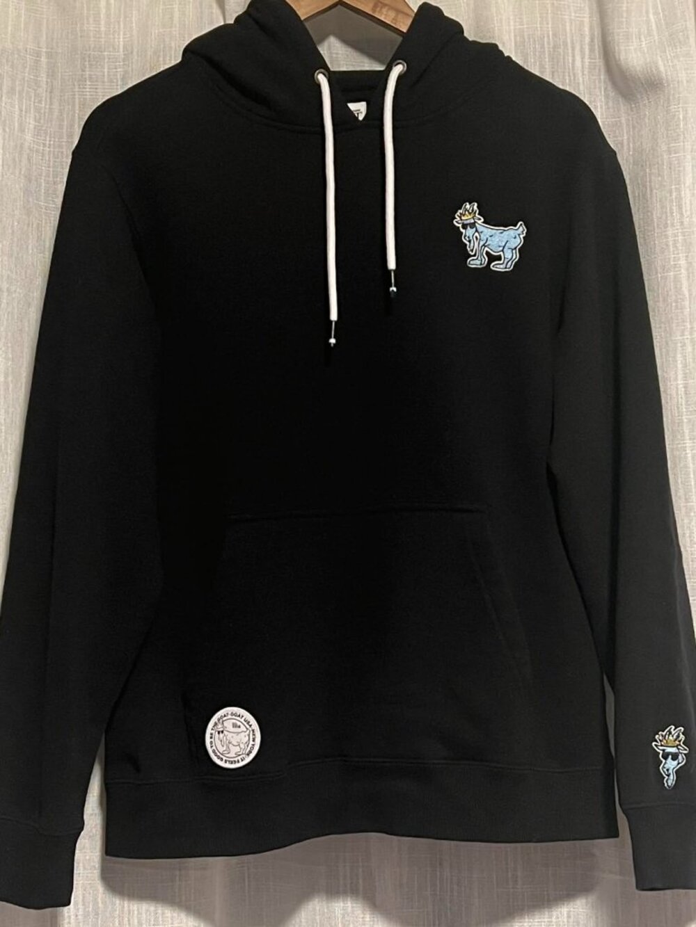 GOAT USA Hooded Sweatshirt Embroidered Detail Black Size M